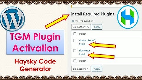 How to create Plugin Installer TGMPA - TGM Plugin Activation Haysky