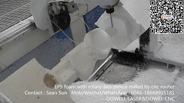 EPS foam statuary made by cnc router with rotary axis device