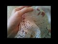 Процесс создания скатерти в технике филейного вязания.