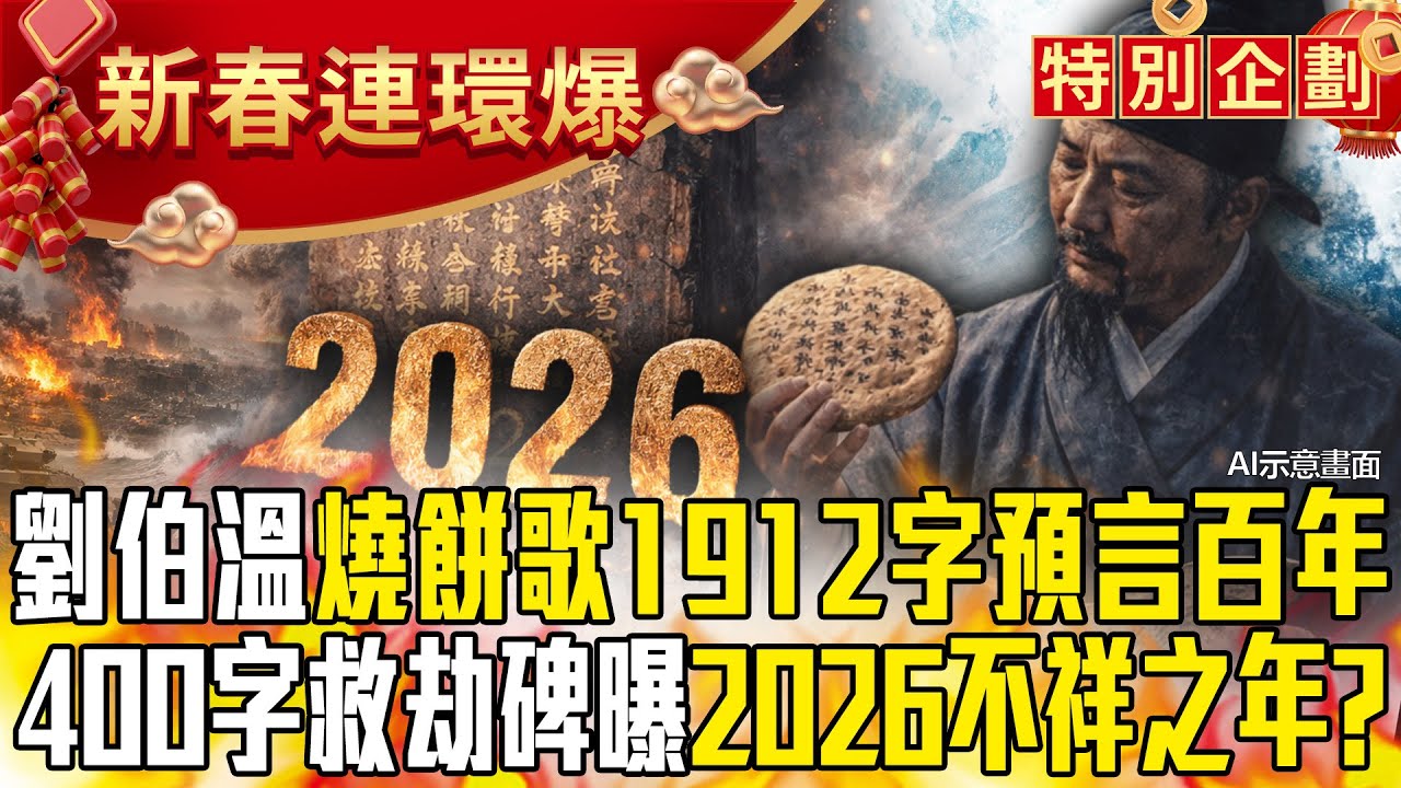 劉伯溫《燒餅歌》1912字預言未來百年？！「天災＋戰爭不斷」救劫碑曝2026不祥之年？！【57爆新聞 萬象搜奇】 @57爆新聞