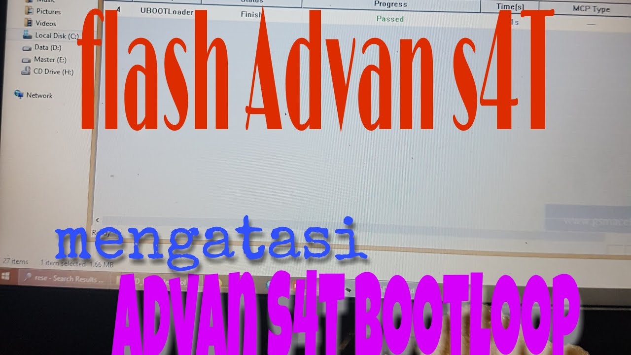 Flasing Advan s4T bootloop