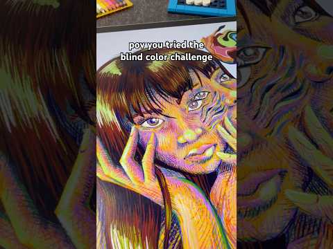 pov you tried drawing with no color. blind color challenge #artchallenge #art #drawing #blind #color