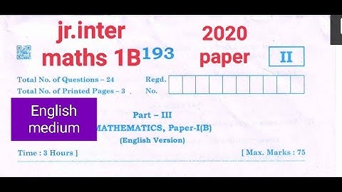 AP jr.intermediate MATHS1B  2020 PUBLIC PAPER||previous question paper 2020||important questions||