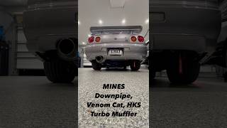 R34 GTR OEM Downpipe and HKS Catback Vs MINES Dp, Venom Cat, HKS Turbo Muffler #skyline #r34 #gtr