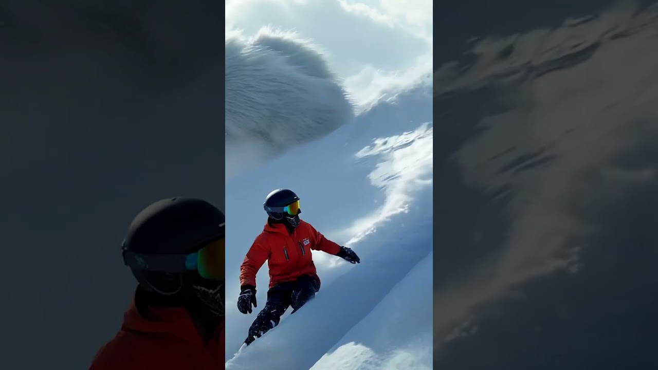 🏂😱 Snowboarder perseguido por el Hombre de las Nieves en plena montaña | Increíble Escape