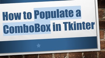 How to Populate a ComboBox in Tkinter