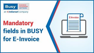 Mandatory fields in BUSY for E-Invoice (English)
