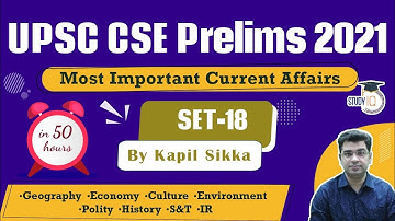 UPSC CSE Prelims 2021 - Most Important Current Affairs for UPSC Prelims - Set 18 by Kapil Sikka