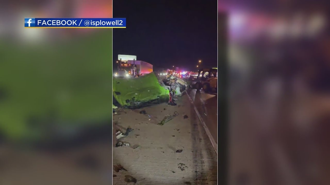 Crash involving 2 semi trucks shuts down lanes on I-80/90 at Grant ...