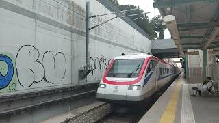 Trains at Ag. Anargyroi station