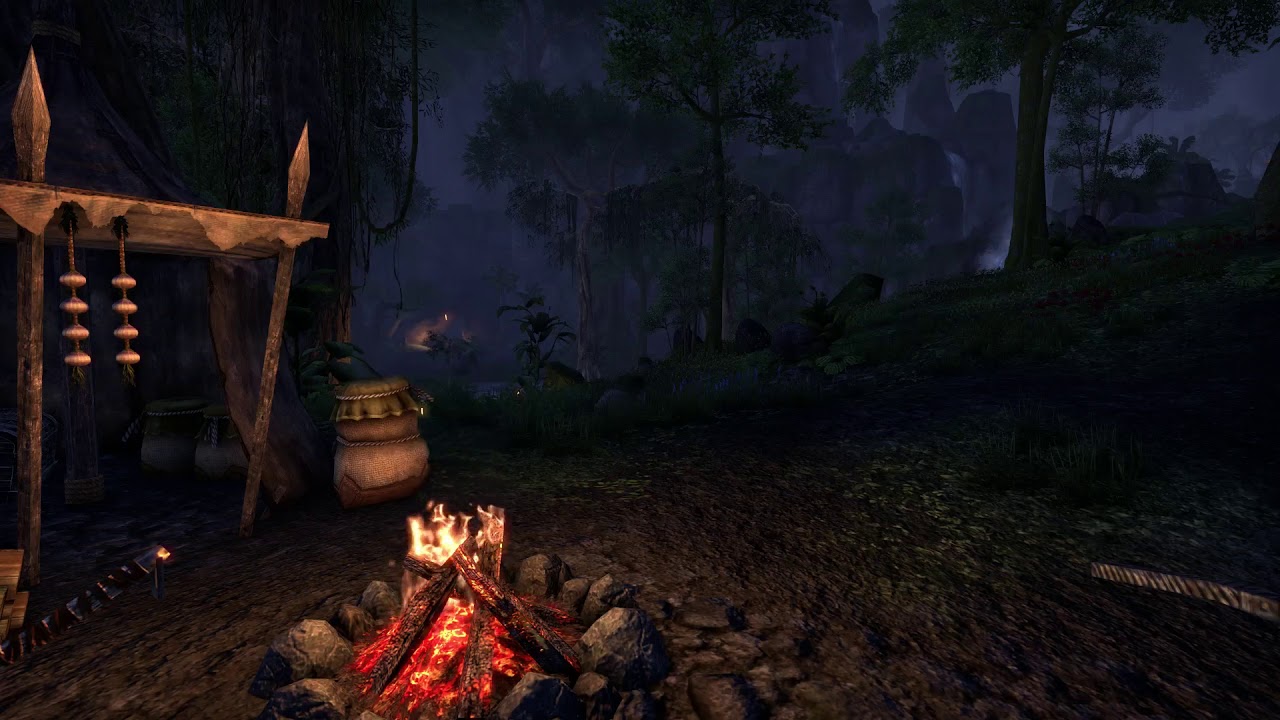 Elder Scrolls Online│ASMR/Sleep Aid│Grahtwood By Campfire│Ambient Sounds