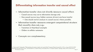 Information transfer - Part 5 - Contrast to causal effect