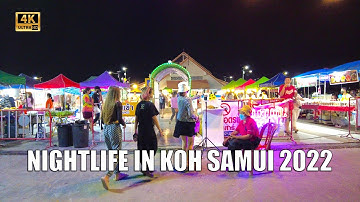 4K Koh Samui Chaweng night market - Virtual Walking tour | Streets of Thailand 2022