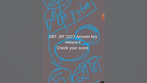 DBT JRF 2023 Exam Answer Key Released#NTA@haryanacentral.8189