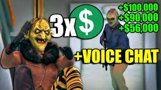 $3X Money On The Slasher Job! Big Moneyyy! (+chaos voice chat) | GTA Online Halloween Event