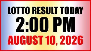Lotto Result Today 2pm Draw August 10, 2026 Swertres Ez2 PCSO