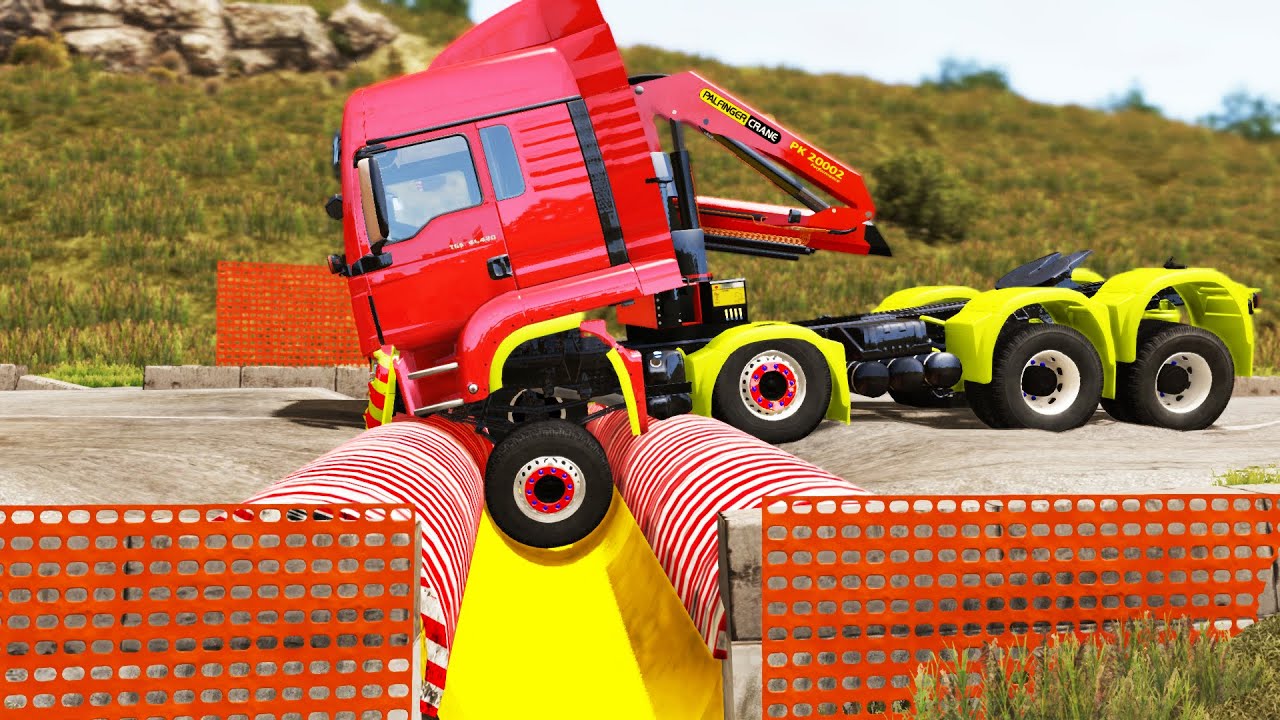 Cars vs Upside Down Speed Bumps #54 | BeamNG.DRIVE