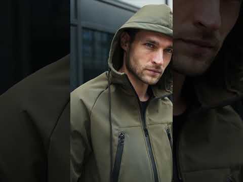 Вітрівка чоловіча soft shell весняна осіння ram чорна куртка водовідштовхувальна софт шелл на флісі, видео 1