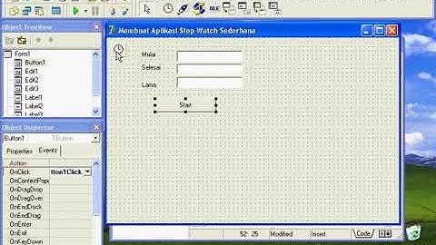 Membuat aplikasi stop watch sederahan dengan delphi 7