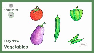 vegetables drawing easy step