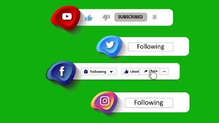 TOP YOUTUBE , FACEBOOK, INSTAGRAM, TWITTER GREEN SCREEN