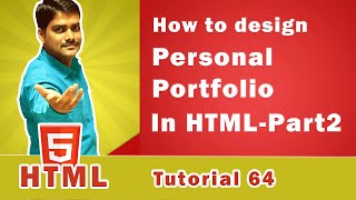 How to design Personal Profile / Personal website in HTML Part 2 - HTML Tutorial 64