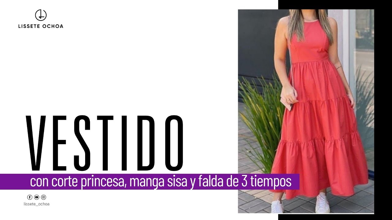 Vestido de TRES TIEMPOS con CORTE PRINCESA (#Patronaje) 👉 #LisseteOchoa #L8A #AltaCosturaAdictas