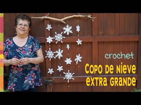 Extra Large 2-ROW crochet knit snowflakes for branch wall hanging ❄️ Tejiendo Peru