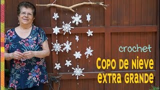 Copos de nieve XL de 2 HILERAS a crochet para colgante de rama ❄️ Tejiendo Perú