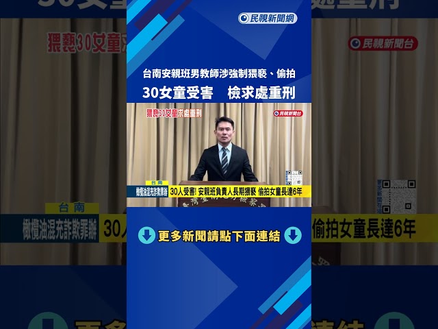 台南安親班男教師"涉猥褻偷拍30女童" 檢起訴求處重刑－民視新聞