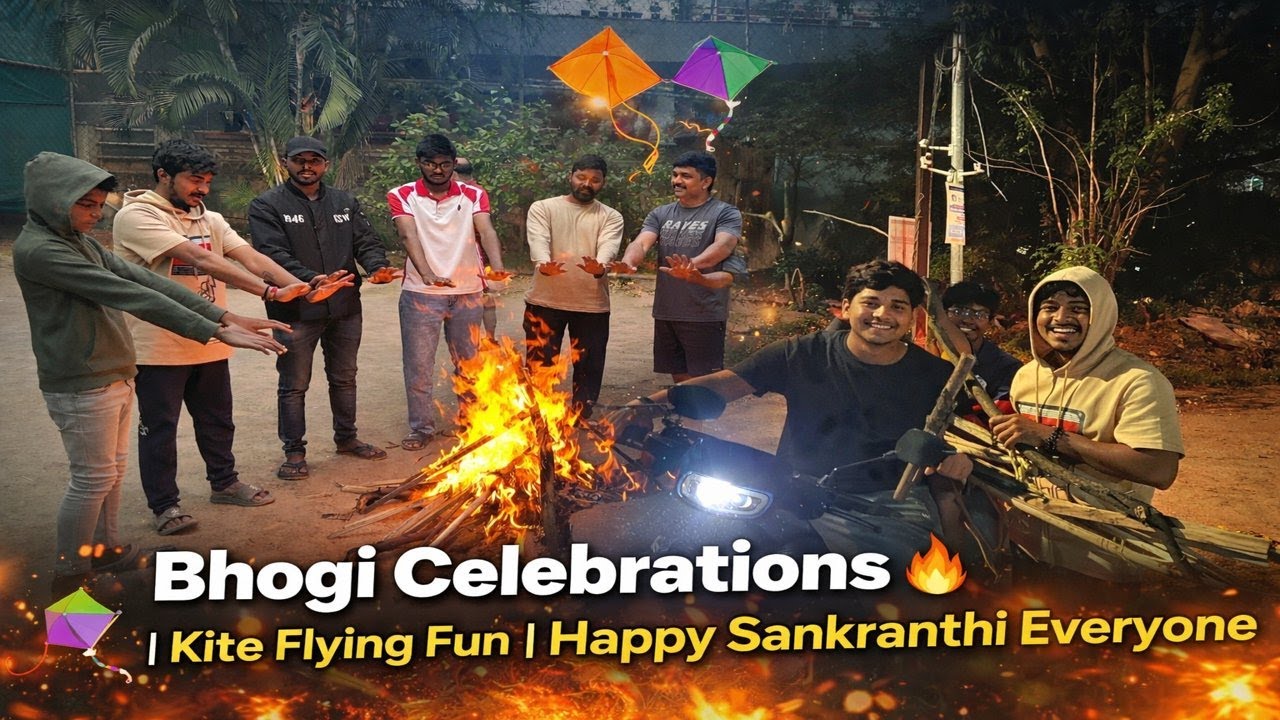 Bhogi Celebrations 🔥🪁 | Kite Flying Fun | Happy Sankranthi Everyone 🌾✨