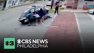 Strangers spring into action to lift vintage Volkswagen Beetle off woman
A woman riding an e-bike was pinned underneath a vintage Volkswagen Beetle after a crash — then a group of good Samaritans sprang into action.
For video licensing inquiries, contact: licensing@veritone.com Strangers spring into action to lift vintage Volkswagen Beetle off woman