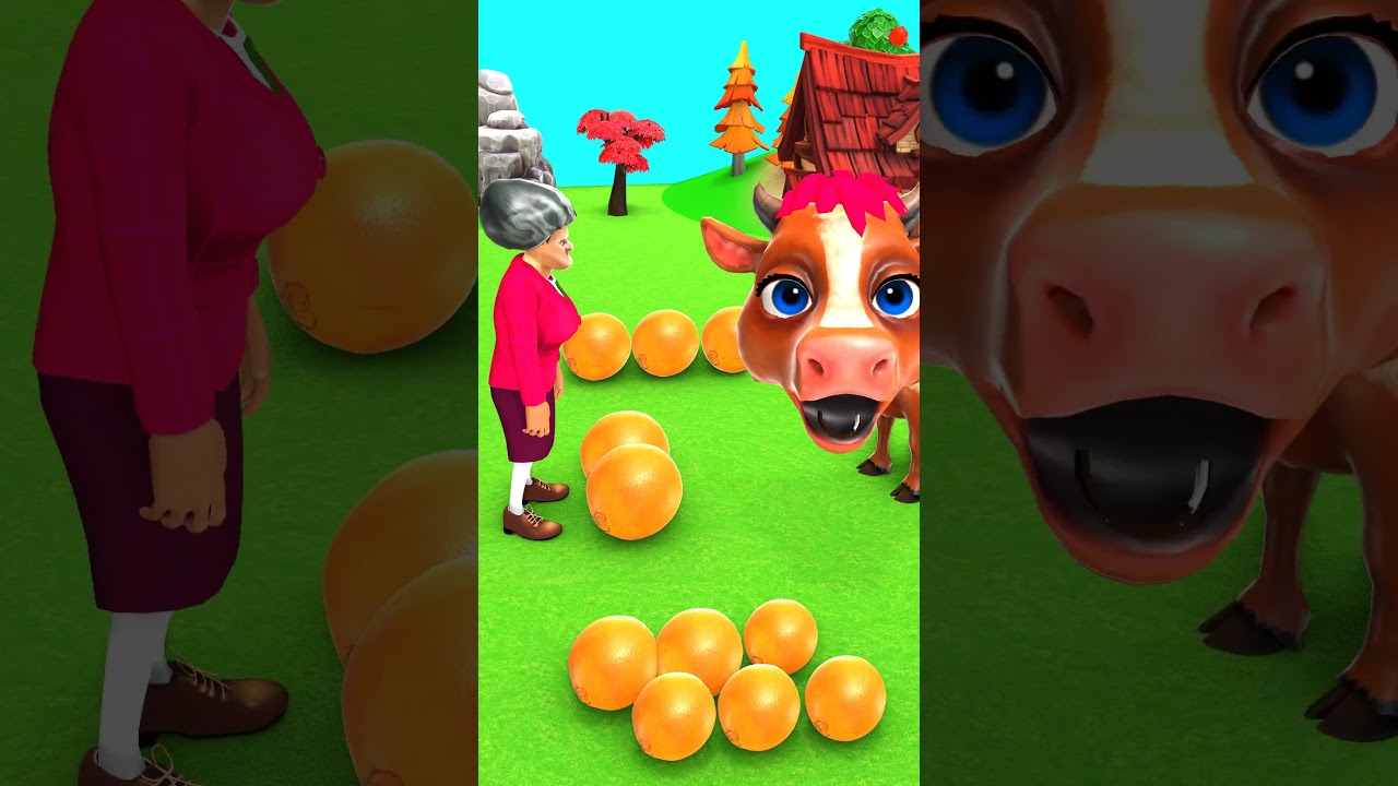 Scary teacher & cow funny🤣 Eating Santra 