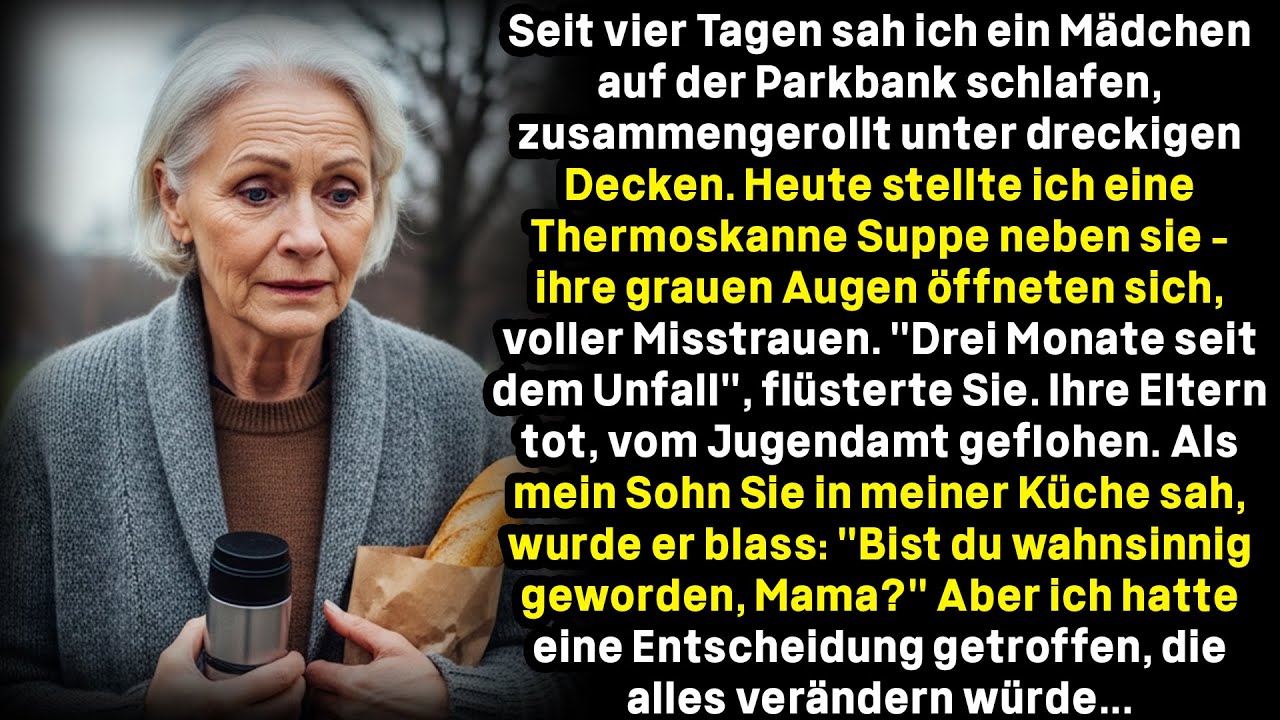 Seit vier Tagen sah ich ein Mädchen auf der Parkbank schlafen, zusammengerollt unter dreckigen Decke