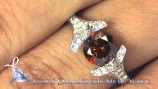 FD-055 - 2.76 Carat Fancy Red Natural Diamond Engagement Ring 18k Gold Vintage Style FD-055 - 2.76 Carat Fancy Red Natural Diamond Engagement Ring 18k Gold Vintage Style