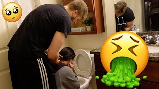Getting Sick In The Middle Of The Night Prank On Boyfriend!! *Cute Reaction*