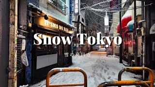 雪の東京・高円寺 散歩【4K】  Walking in snowy Tokyo night,Koenji