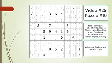 dxSudoku #25 Hidden Triple Puzzle Set #1