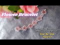 How To Make A Flower Bracelet With Thread And Beads At Home || DIY || Thread Bracelet