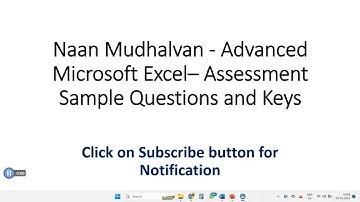 Naan Mudhalvan Advanced Microsoft Excel - Questions and answers