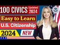 NEW! 100 Civics Citizenship Test (By Category) US Citizenship Interview 2024 Questions and Answers