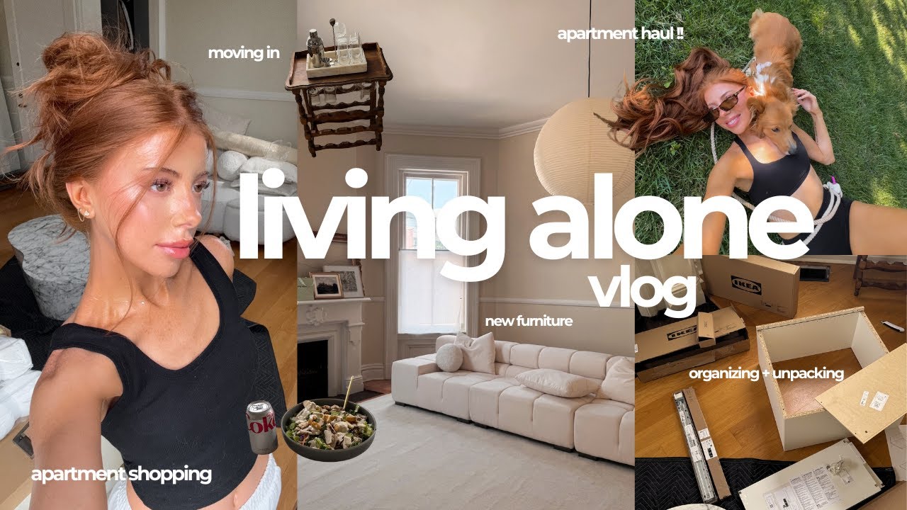 MOVING INTO MY NEW APARTMENT 📦🗝️ unpacking + building furniture, my first week, shopping, + haul ⟡˖°
