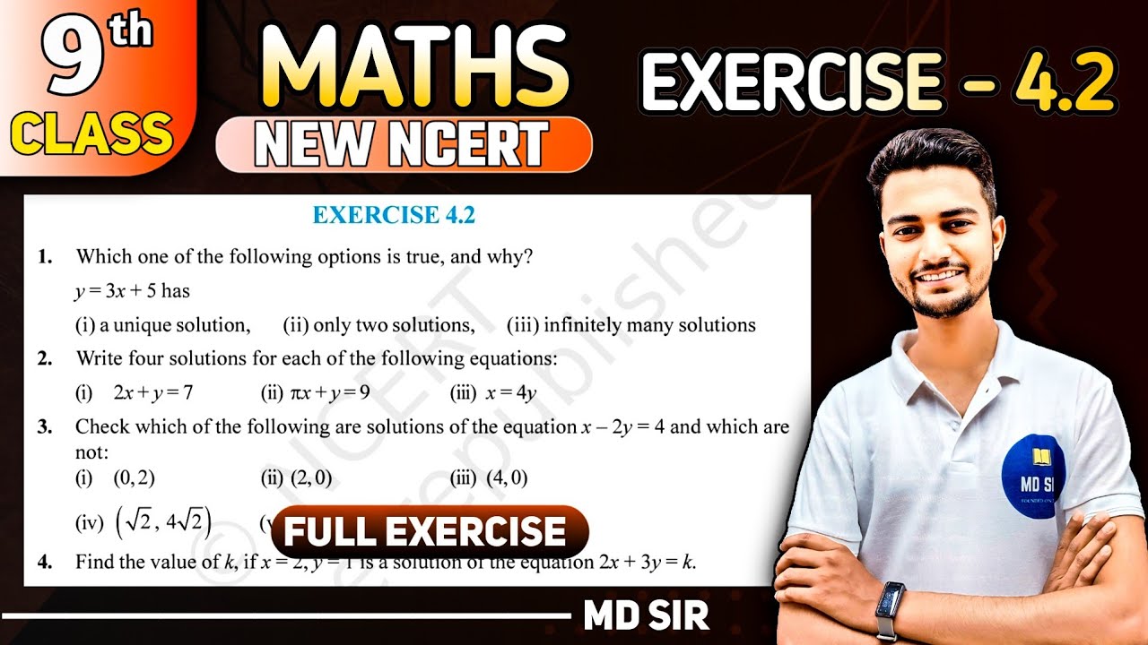 Class 9 Maths Chapter 4 | Linear Equations in Two Variables | Exercise ...