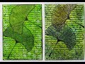 2 ATC -  Artist Trading Cards - "Ginko" - Künstlersammelkarten