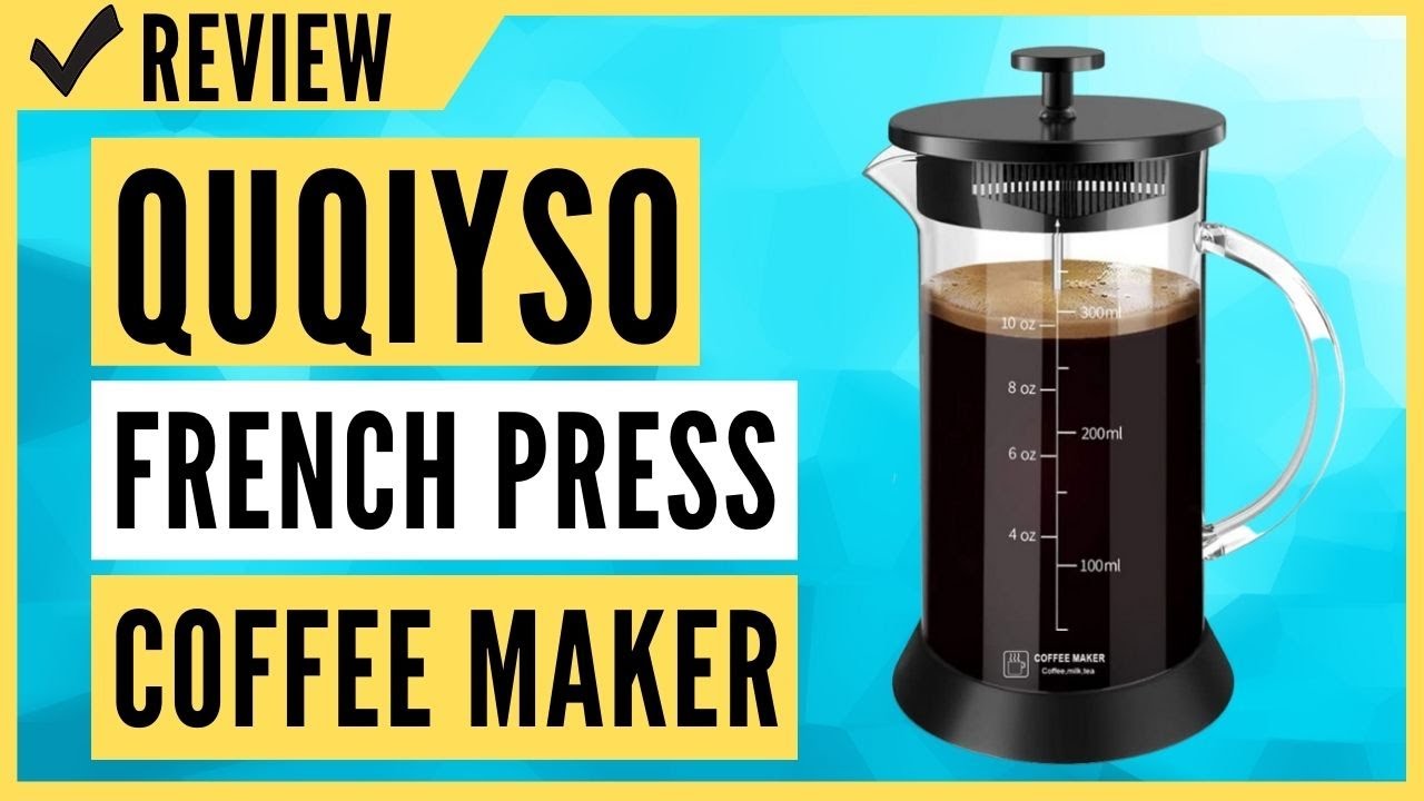 QUQIYSO French Press Coffee Maker 304 Stainless Steel French Press with 4  Filter, Heat Resistant Durable, Easy to Clean, Borosilicate Glass Coffee