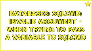 Famous Databases: Sqlcmd: Invalid argument - when trying to pass a variable to sqlcmd Profile