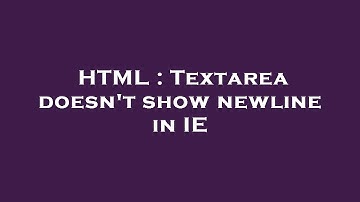 HTML : Textarea doesn