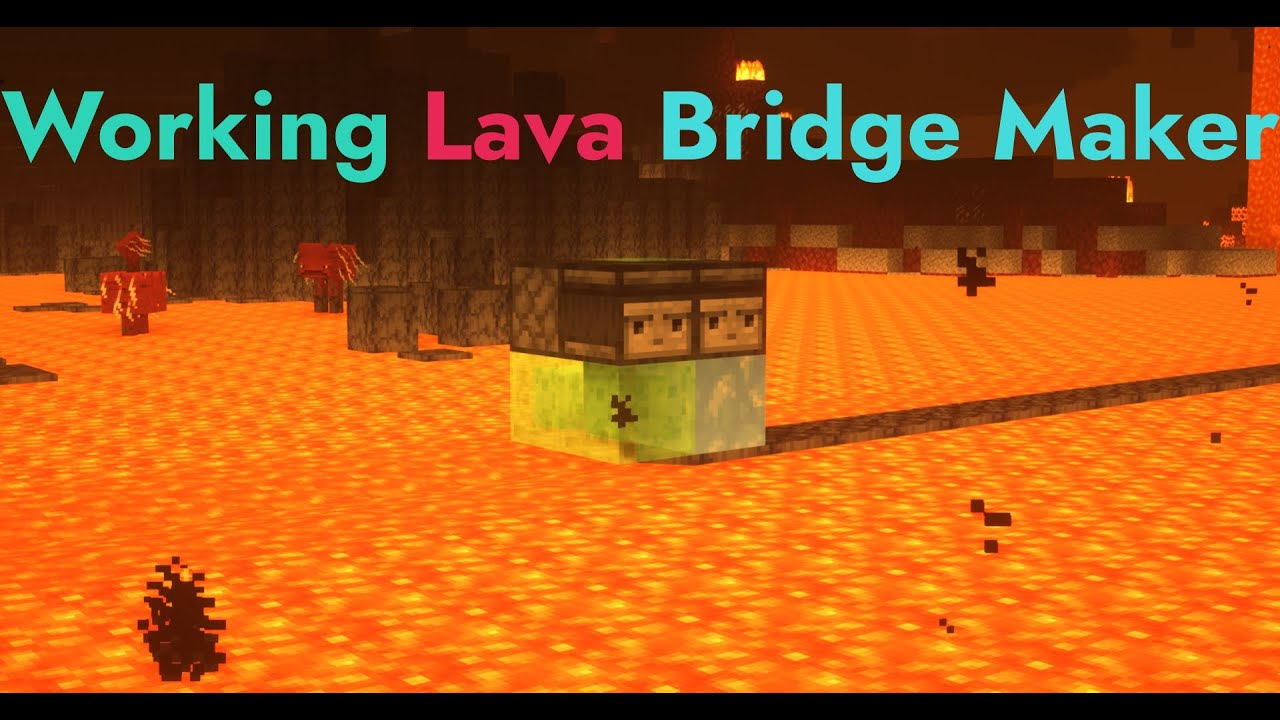 Working Lava Bridge Maker In Minecraft ✓ 