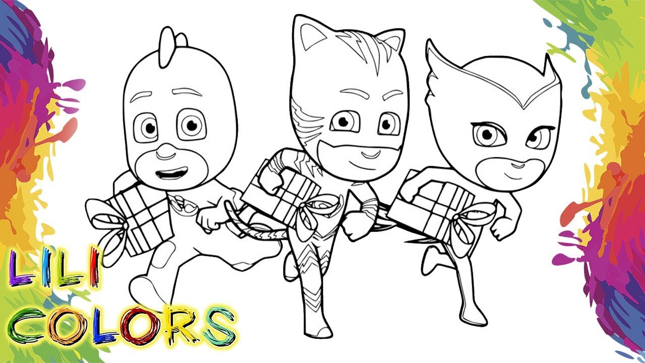 COLORINDO Menino Gato PJ Masks dublado Pinturas desenhos videos infantis  disney junior brasil 