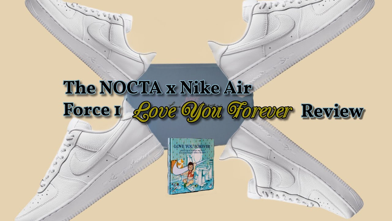 cojo pérdida Posibilidades NOCTA X NIKE AIR FORCE 1 LOVE YOU FOREVER ON FEET REVIEW - YouTube